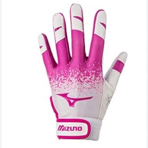Mizuno Pink and White Jenny Finch youth large Athletic batting Gloves NWT